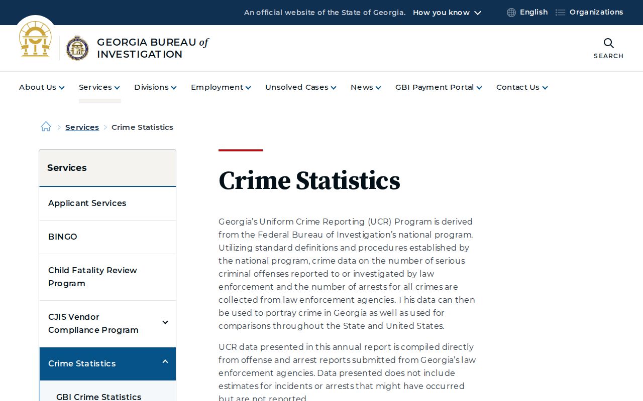 Georgia Bureau of Investigation crime statistics program