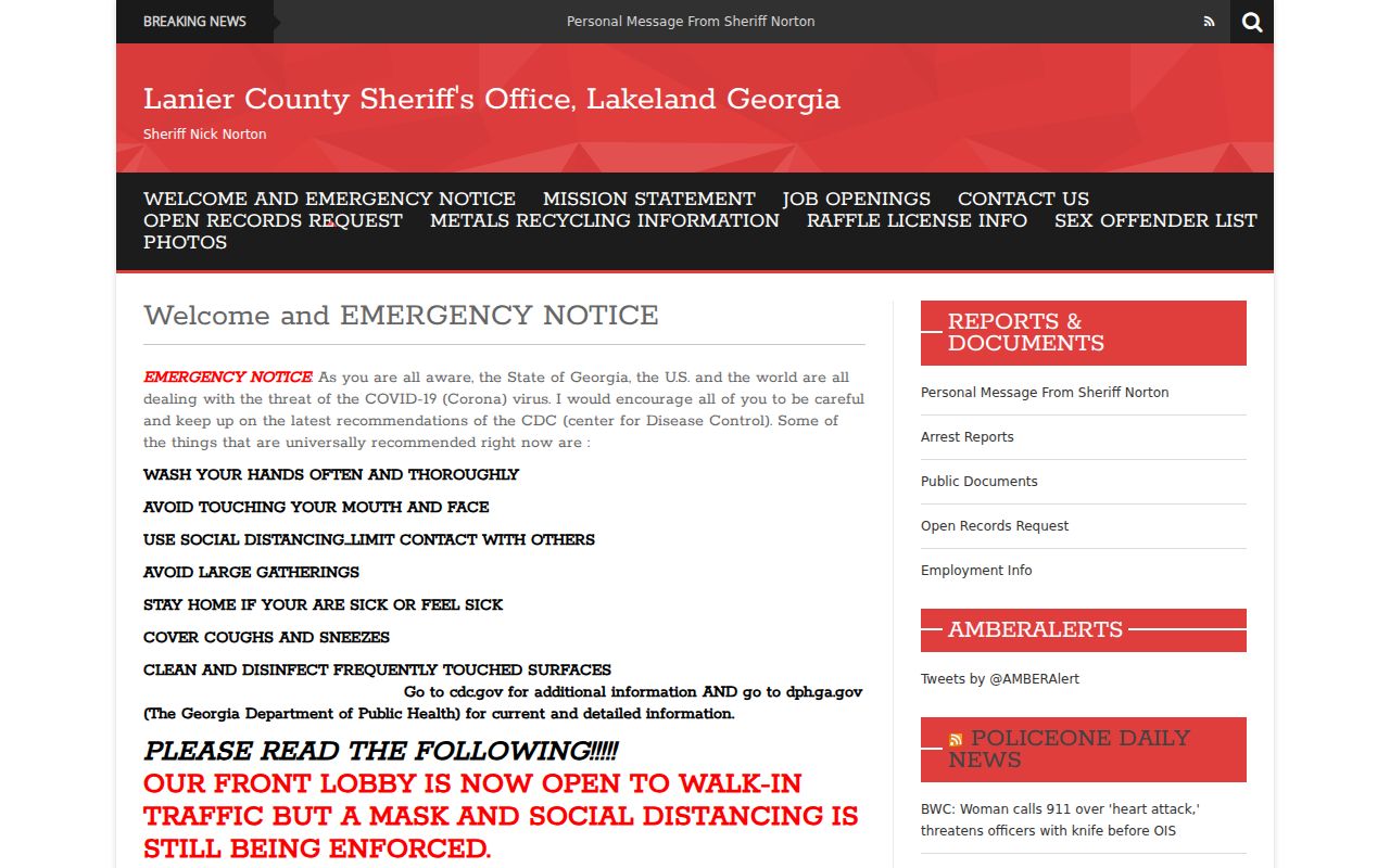 Lanier County Sheriff's Office official website