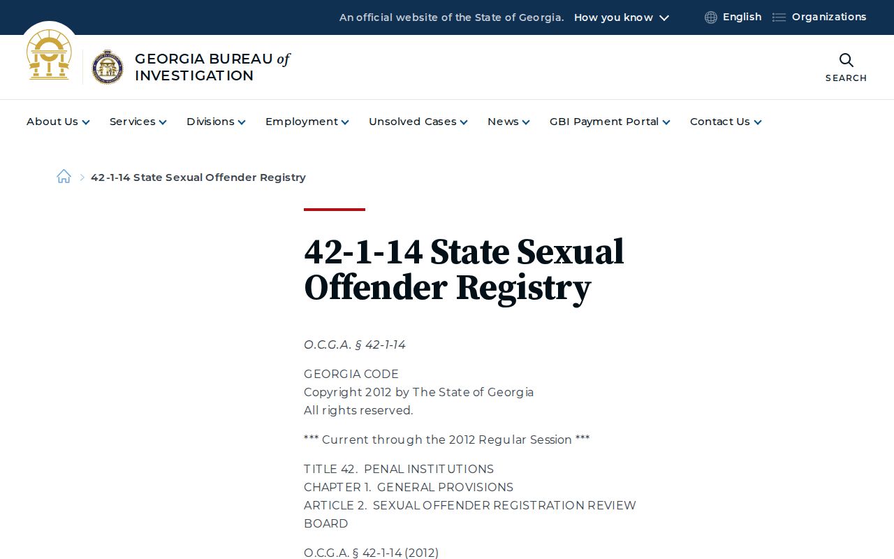 Lanier County sex offender check Georgia classification law