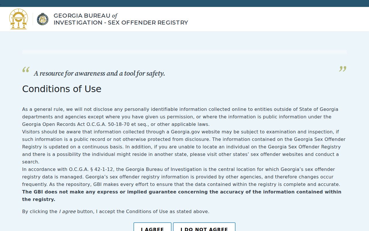 Lanier County sex offender registry search interface
