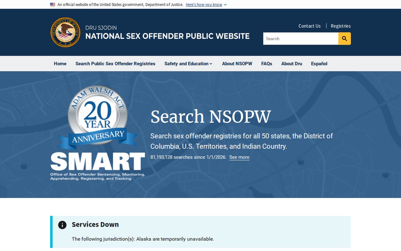 Lanier County sex offender check national NSOPW search
